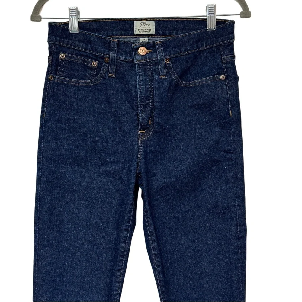 {J. Crew} 9” High-Rise Toothpick Classic Rinse Wash Skinny Stretch Denim